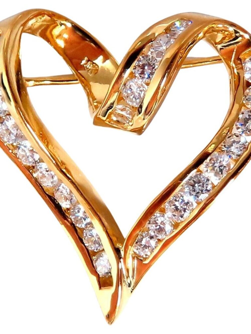 1.10ct Natural Diamonds Heart Pin 14kt*